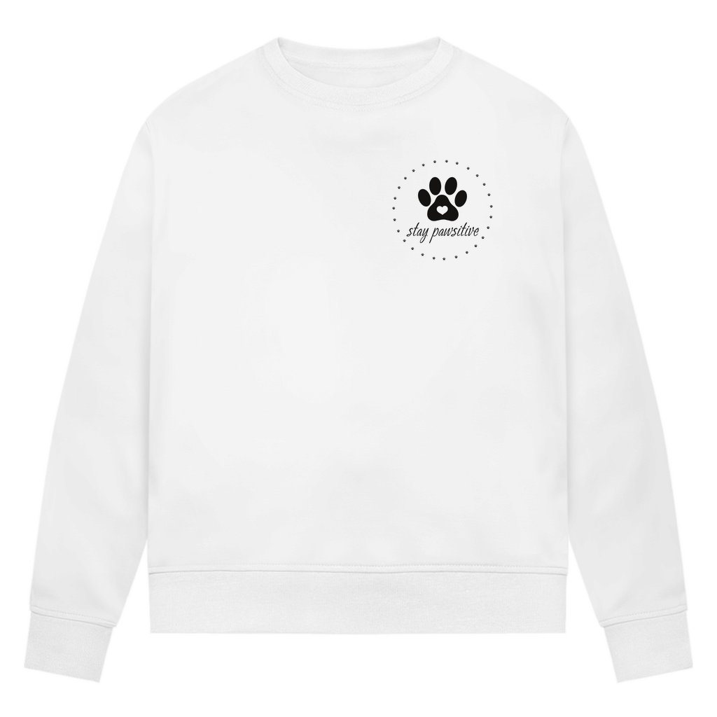 Stay Pawsitive - Bio-Sweatshirt für Damen |Brustmotiv
