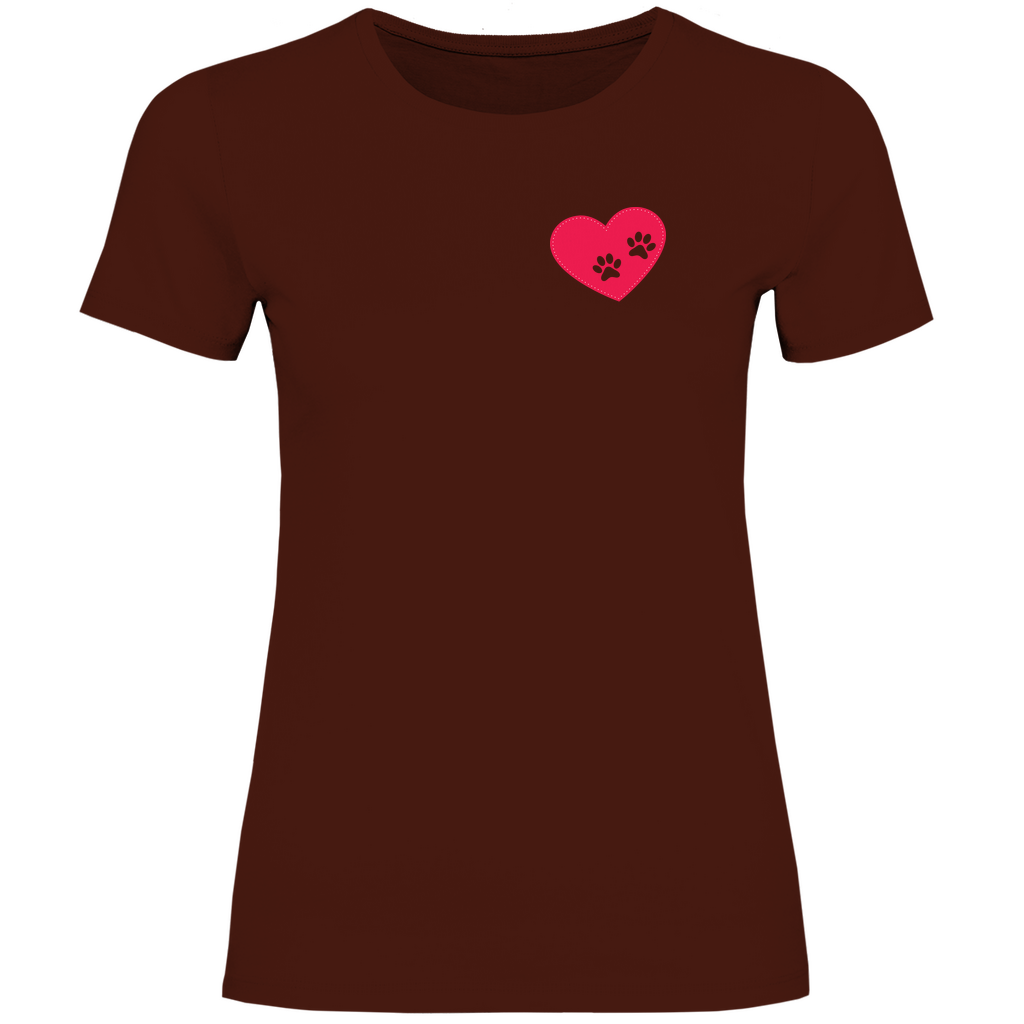 Pfötchen Im Herz - T-Shirt für Damen