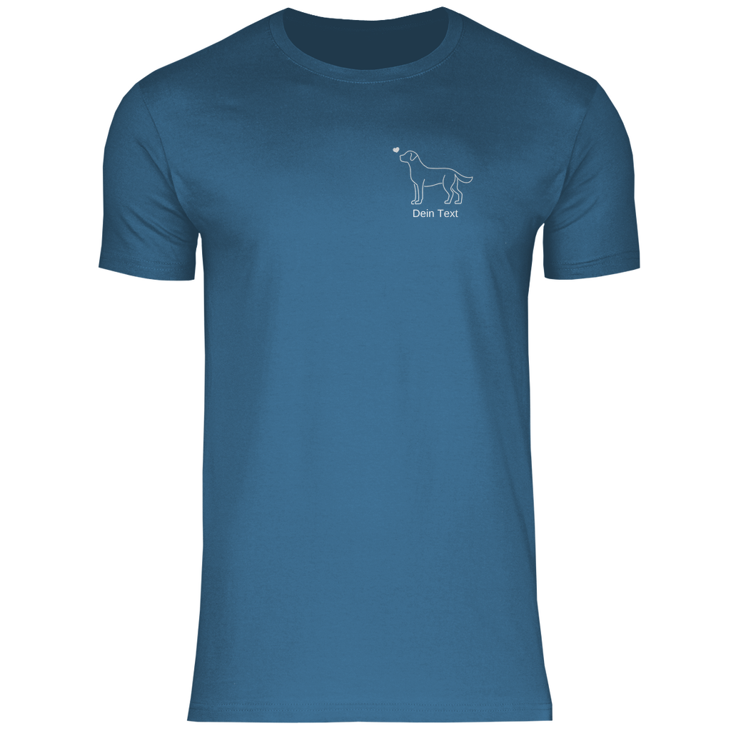 Labrador mit Herz - T-Shirt für Herren- Dein Wunschtext