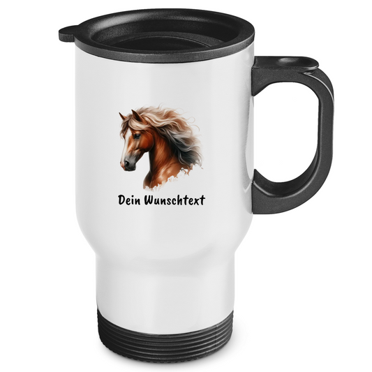 Edelstahl-Thermobecher -Pferdeliebe