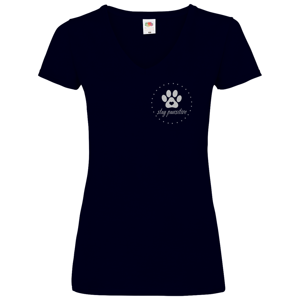 Stay Pawsitive - V-Shirt für Damen