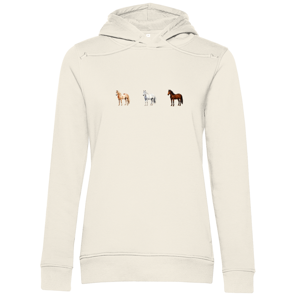 Pferde Trio - Bio-Hoodie für Damen