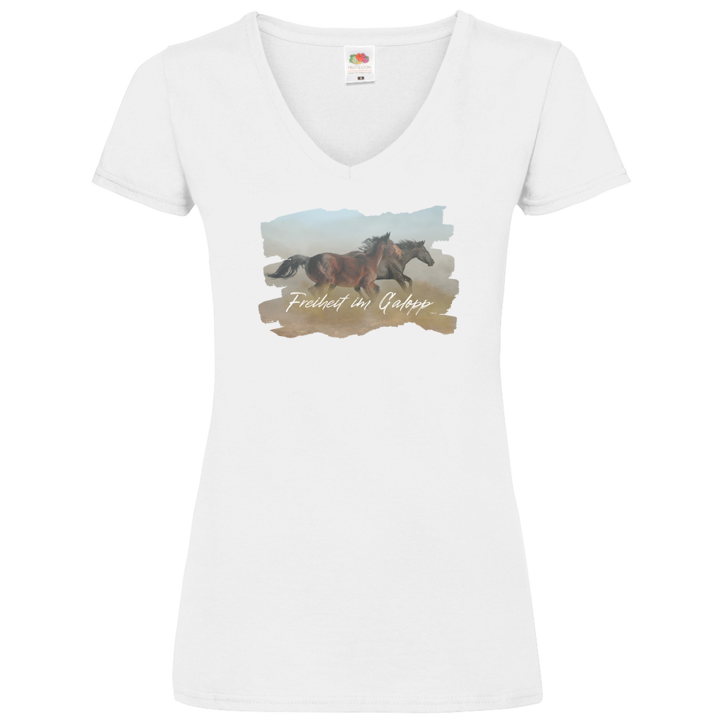 Freiheit im Galopp - V-Shirt für Damen