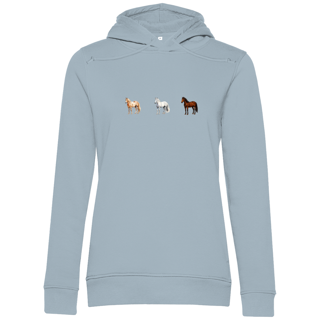 Pferde Trio - Bio-Hoodie für Damen