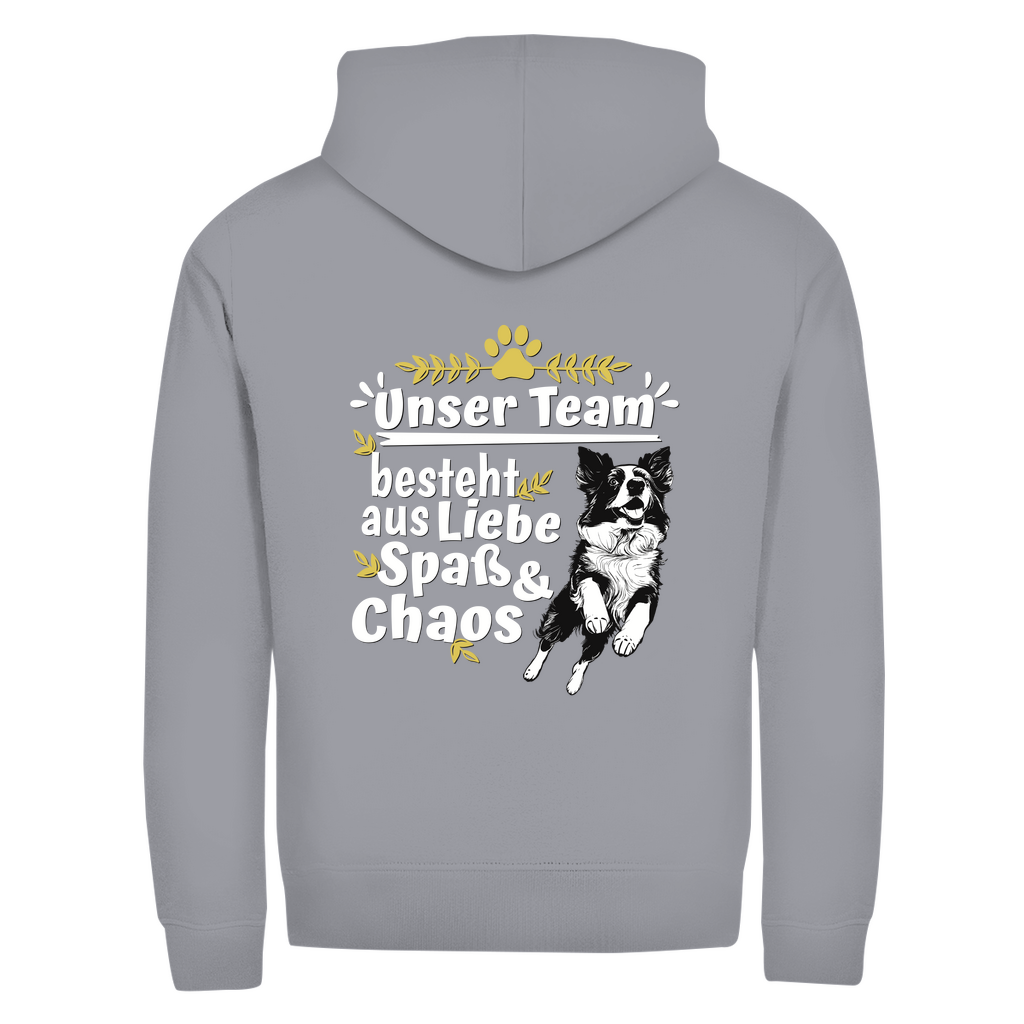 Unser Team- Zipper-Hoodie Unisex | Rückendruck