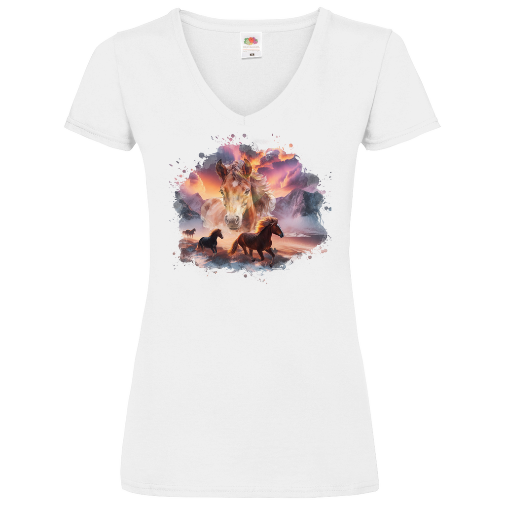 Magie der Pferde - V-Shirt für Damen