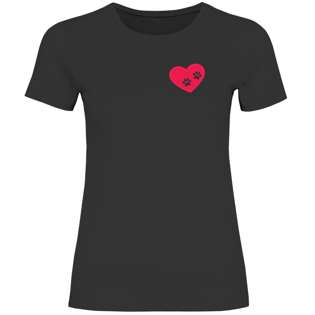 Pfötchen Im Herz - T-Shirt für Damen
