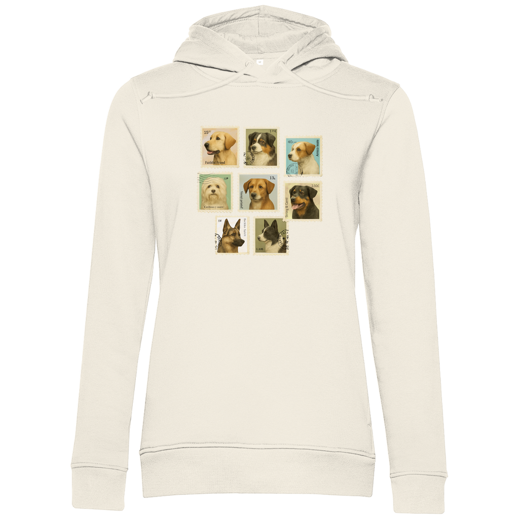 Briefmarken - Bio-Hoodie für Damen