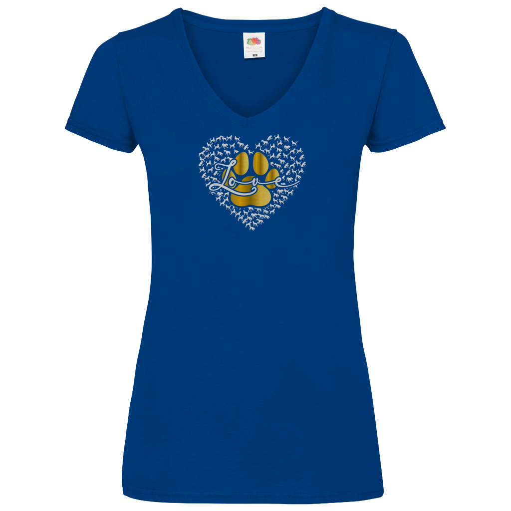 Love Dog - V-Shirt für Damen