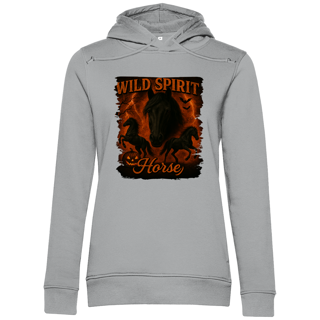Black & Fire Horse - Bio-Hoodie für Damen