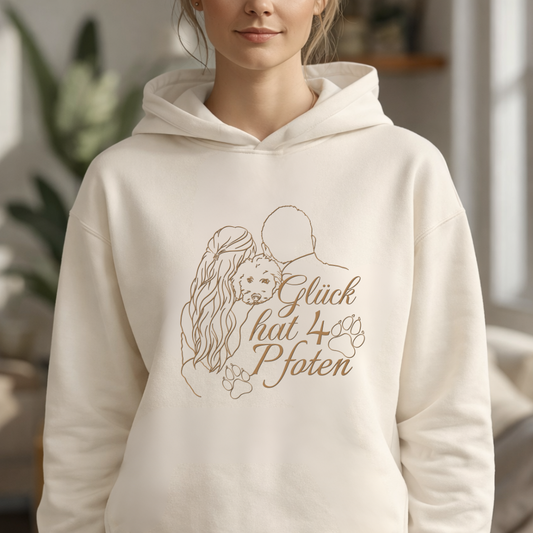 Vier Pfoten– Hoodie aus Bio-Baumwolle für Damen
