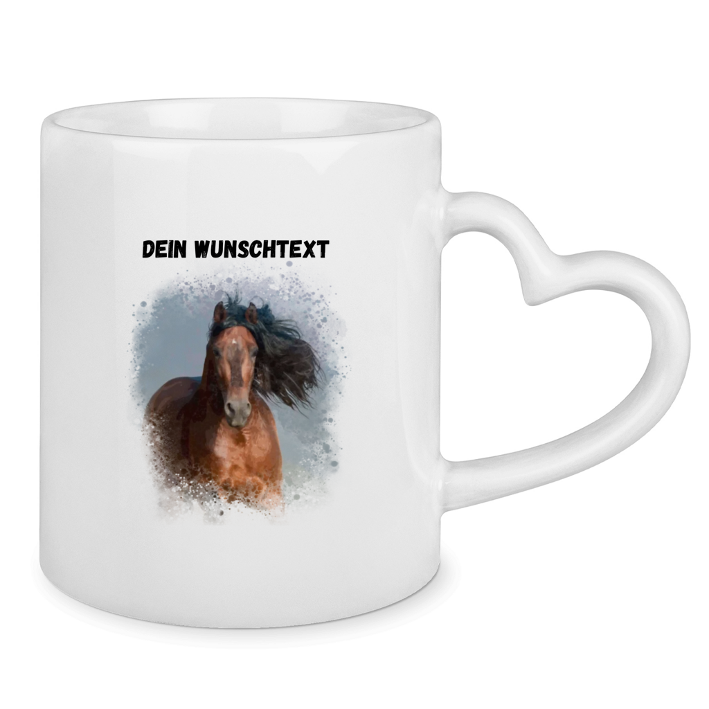 Dein Foto & Dein Text - Tasse mit Herzhenkel