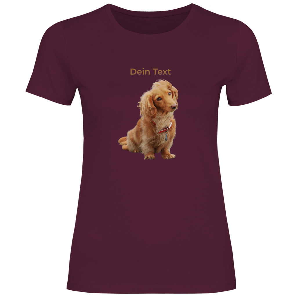 Hunde T-Shirt für Damen mit Foto – Hintergrund wird entfernt