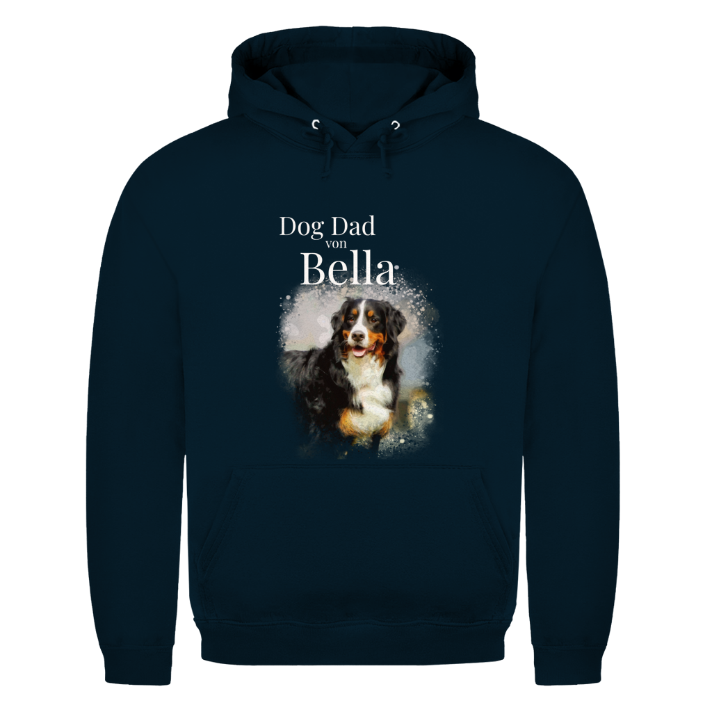 Personalisiertes Dog Dad Hoodie mit deinem Hund | Foto Aquarell Hoodie für Herren
