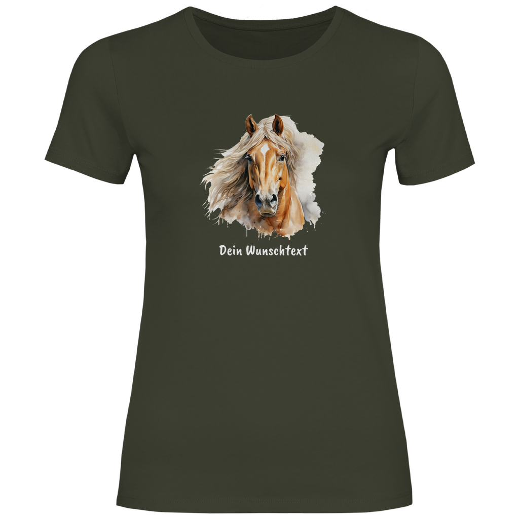 Pferdezeit - T-Shirt für Damen- Dein Wunschtext