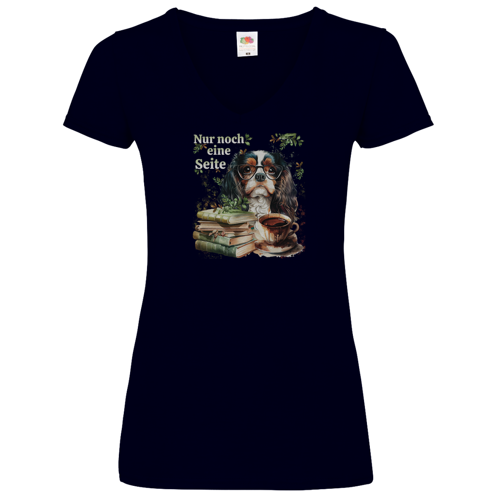 Bücherwurm - V-Shirt für Damen