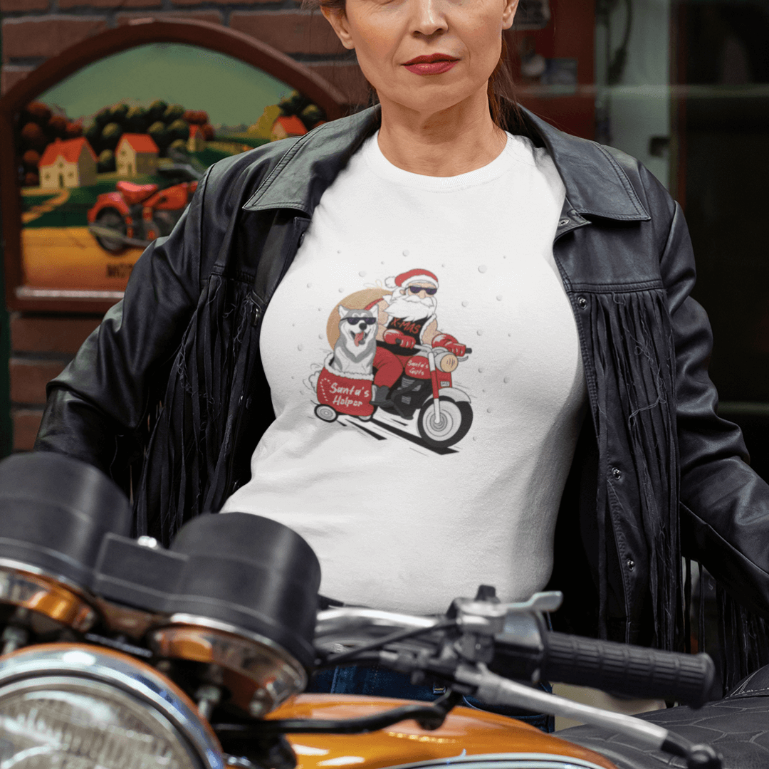 Biker Santa - T-Shirt für Damen-Weihnachten