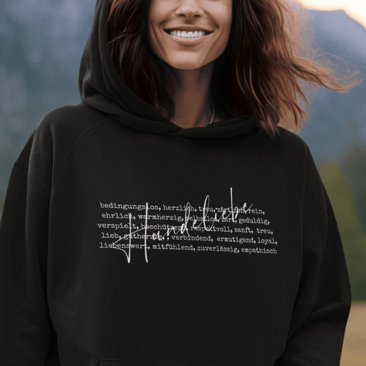Hunde Liebe ist...– Hoodie aus Bio-Baumwolle für Damen