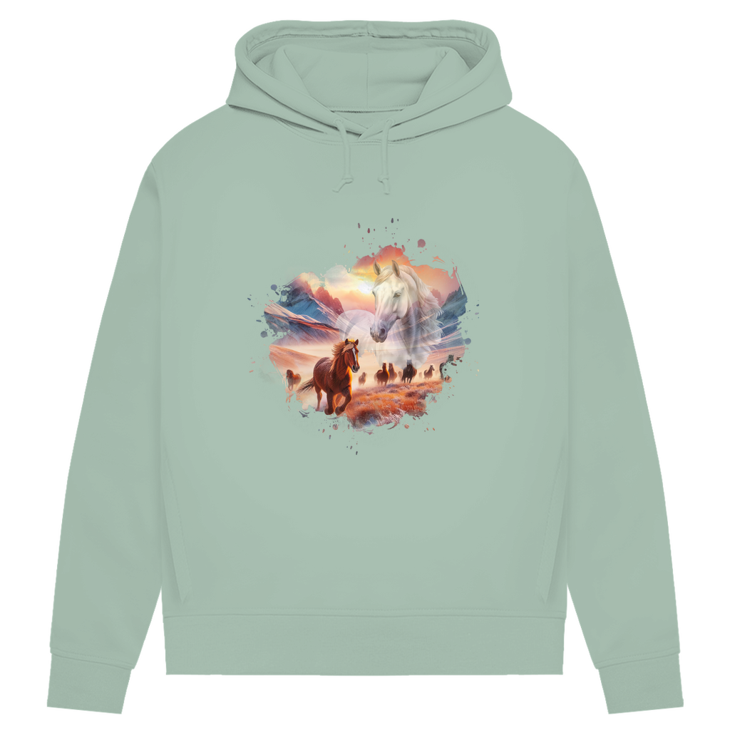 Liebe zu Pferden - Bio-Hoodie für Damen