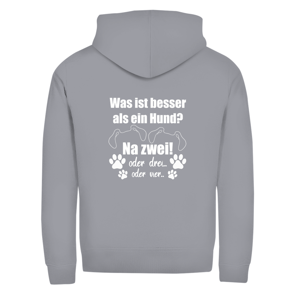 Je Mehr Desto Besser - Zipper-Hoodie Unisex | Rückendruck