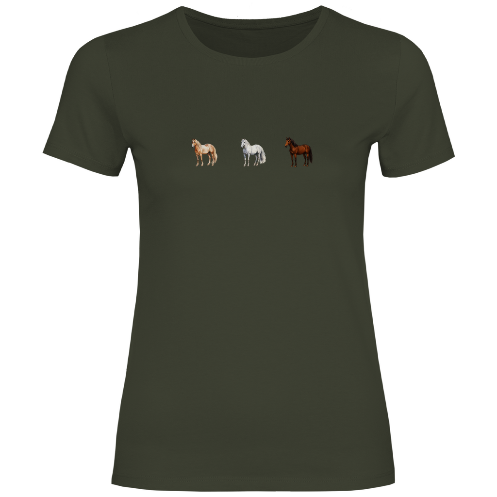 Pferde Trio - T-Shirt für Damen