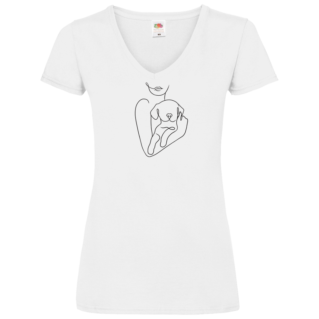 Welpenliebe - V-Shirt für Damen