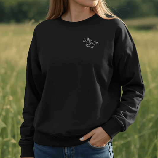 Herz & Huf - Bio-Sweatshirt für Damen |Brustmotiv