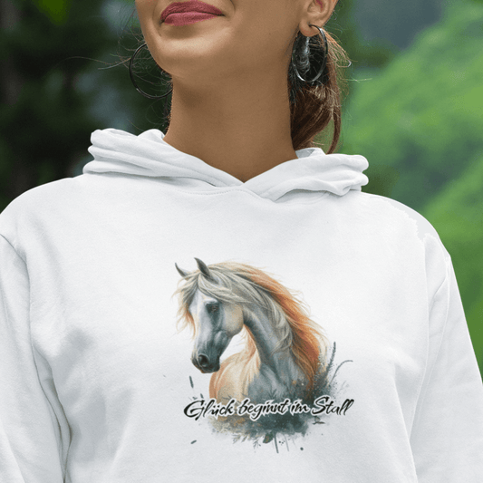 Glück beginnt im Stall - Bio-Hoodie für Damen
