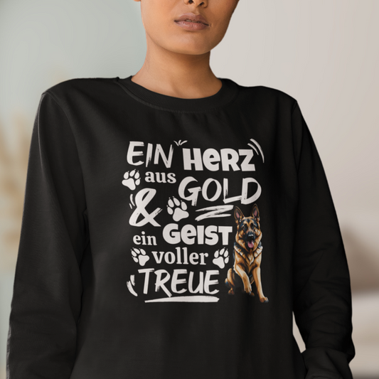 Herz aus Gold - Bio-Sweatshirt für Damen