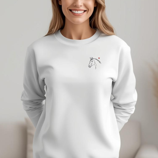 Herzenspferd - Bio-Sweatshirt für Damen |Brustmotiv