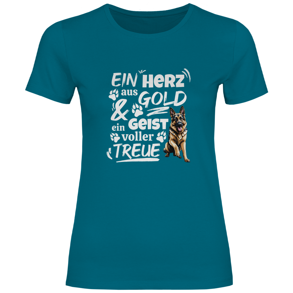 Herz aus Gold - T-Shirt für Damen