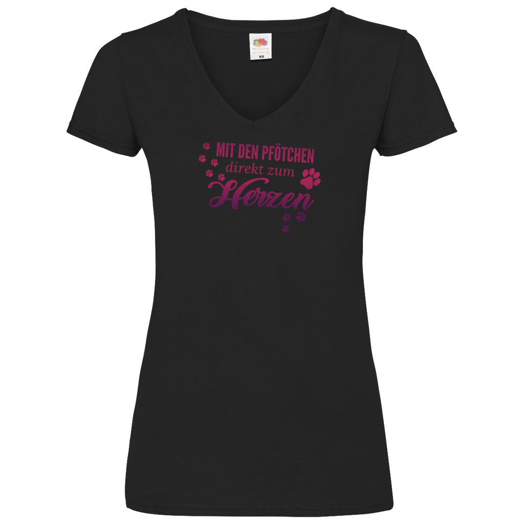 Direkt Zum Herzen - V-Shirt für Damen