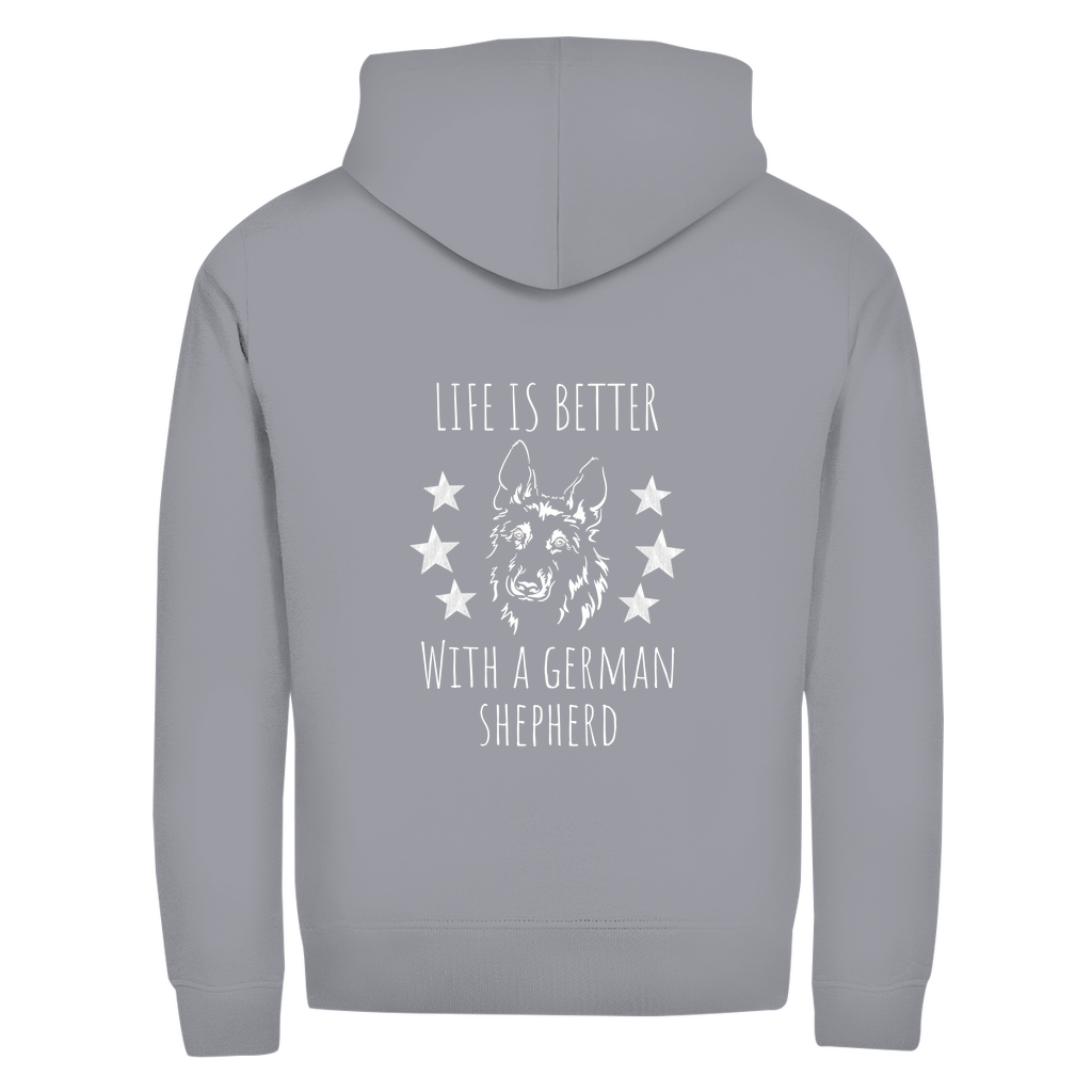 Life Is Better- Zipper-Hoodie Unisex | Rückendruck