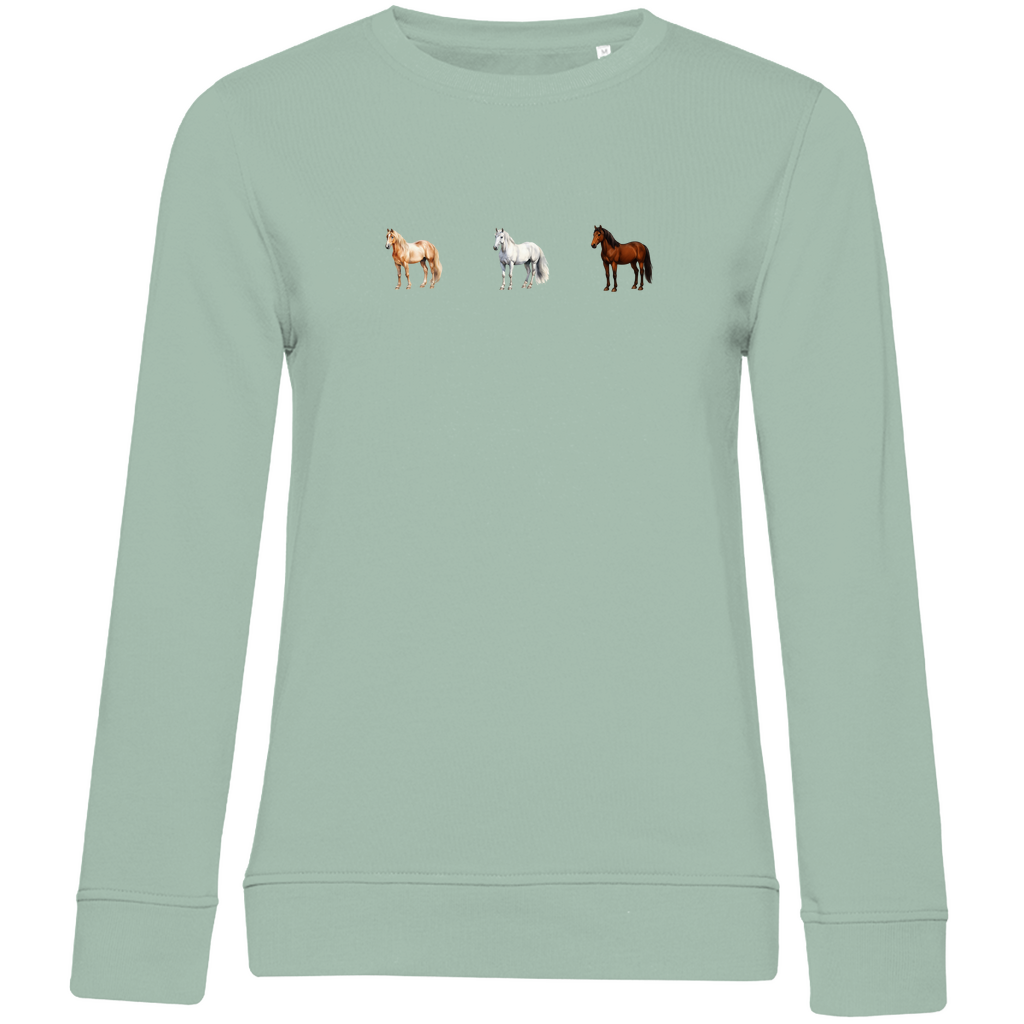 Pferde Trio - Bio-Sweatshirt für Damen