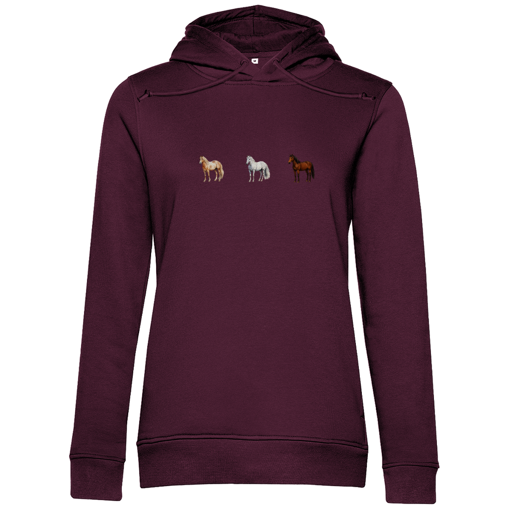 Pferde Trio - Bio-Hoodie für Damen