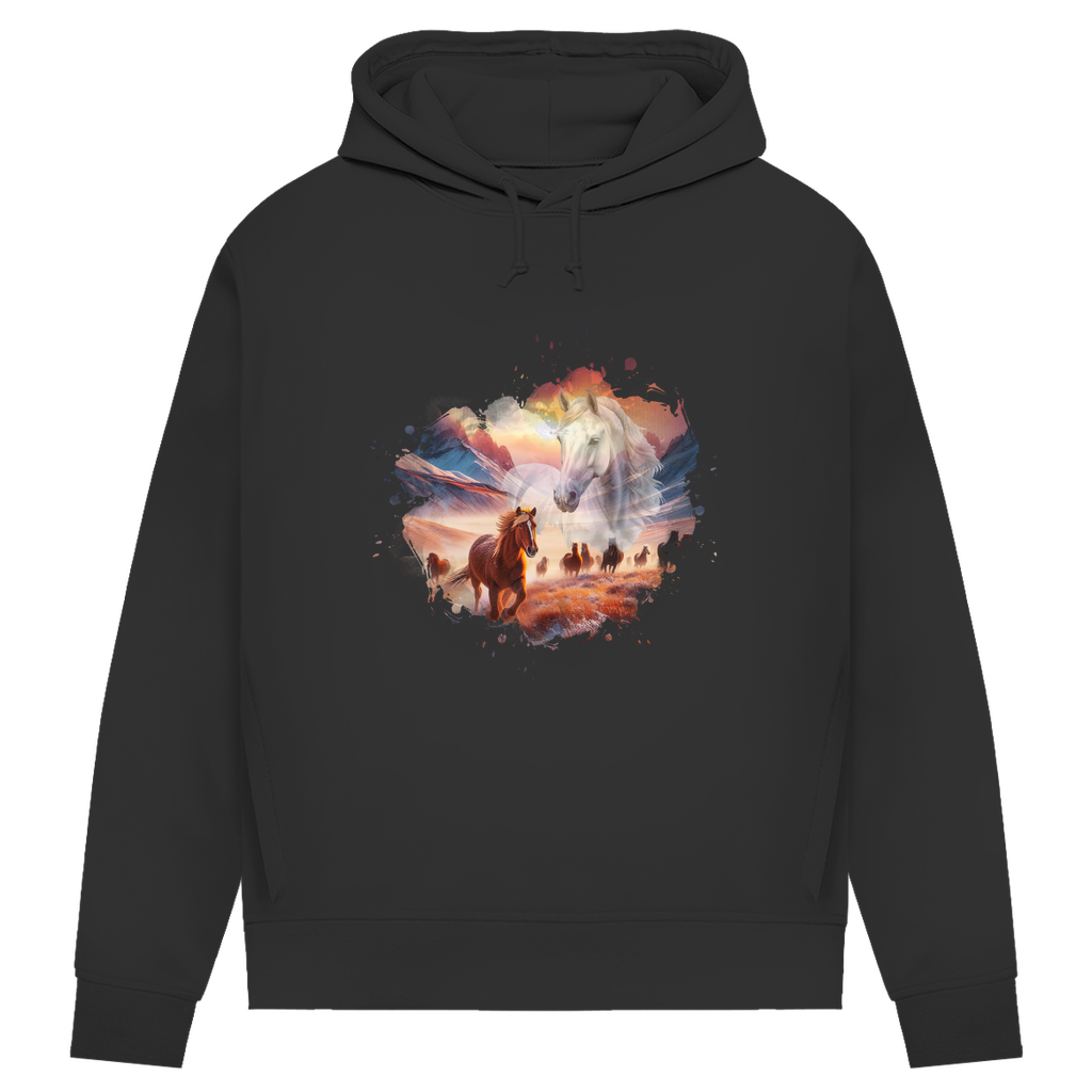 Liebe zu Pferden - Bio-Hoodie für Damen