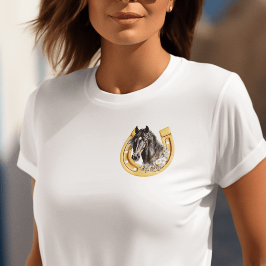 Goldenes Glück - T-Shirt für Damen | Brustmotiv