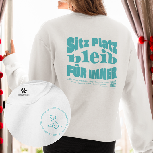 Dog Lover - Bio-Sweatshirt für Damen |Brustmotiv & Rückendruck