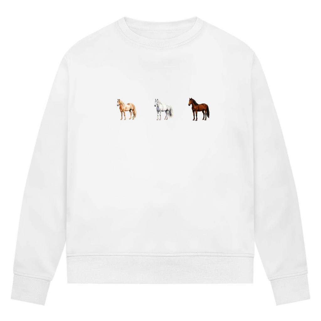 Pferde Trio - Bio-Sweatshirt für Damen