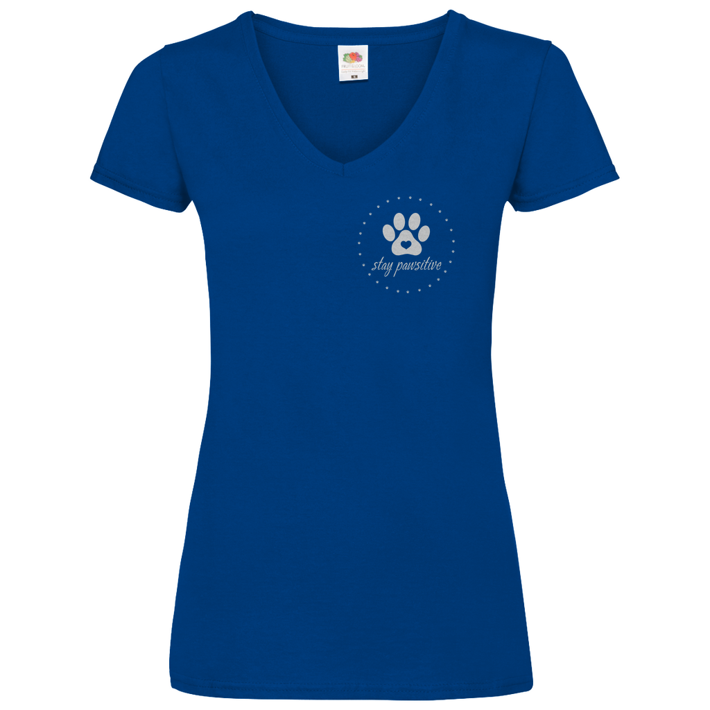 Stay Pawsitive - V-Shirt für Damen