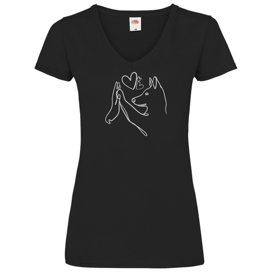 Wahre Liebe Stehohren - V-Shirt für Damen