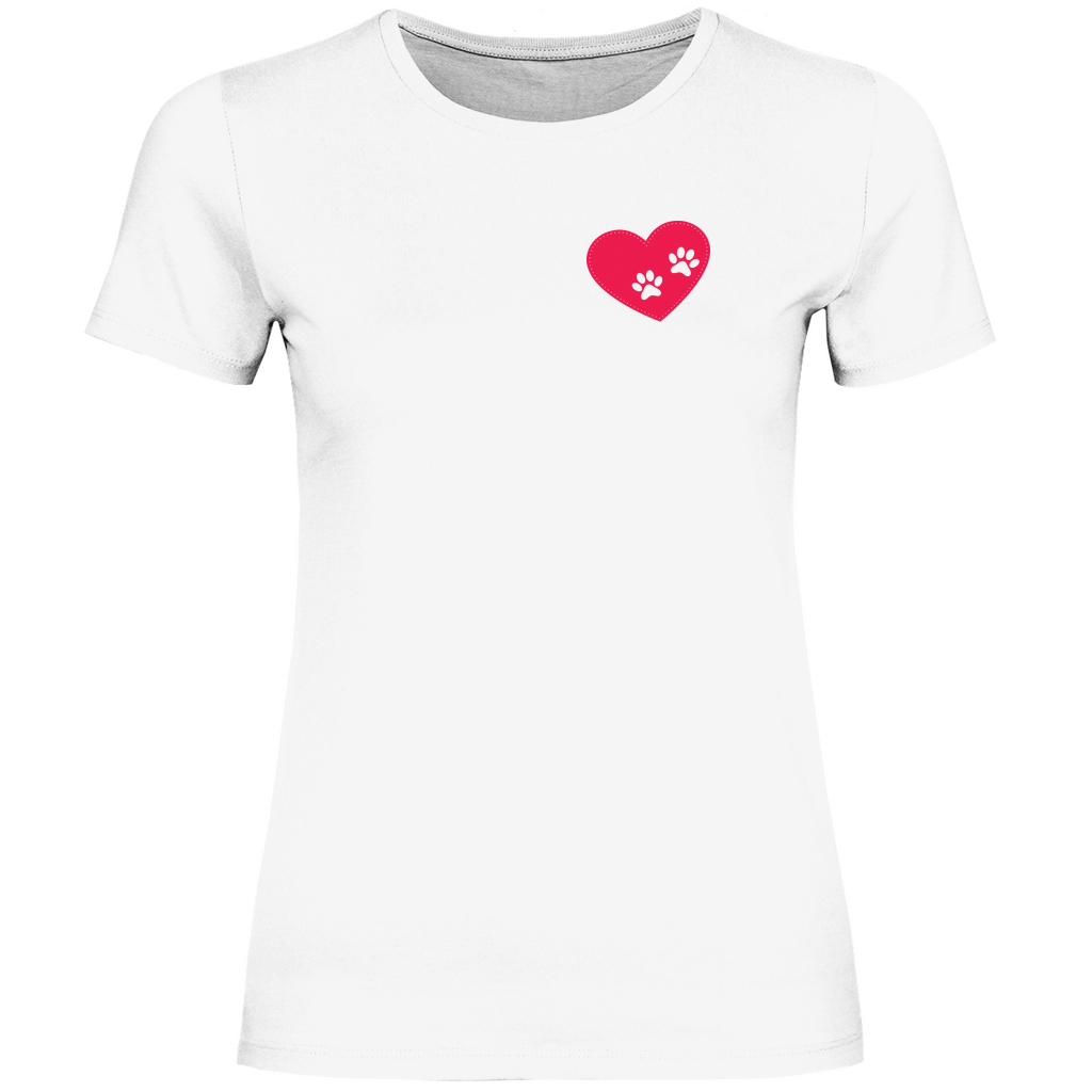 Pfötchen Im Herz - T-Shirt für Damen