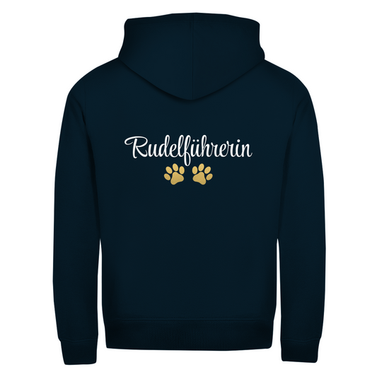 Rudelführerin Hund- Zipper-Hoodie Unisex | Rückendruck