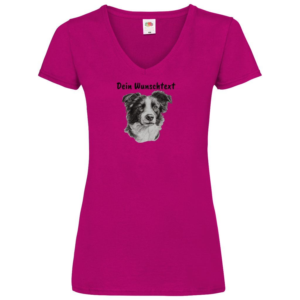 Fellfreund - V-Shirt für Damen- Dein Wunschtext