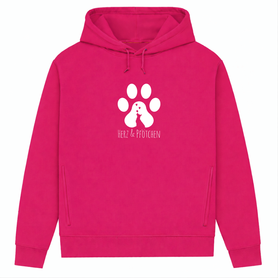 Herz und Pfötchen– Hoodie aus Bio-Baumwolle für Damen
