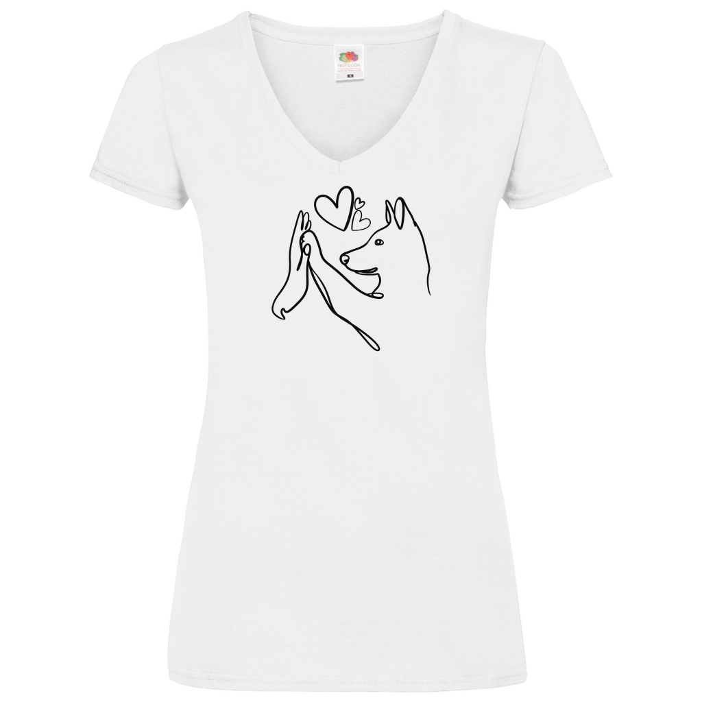 Wahre Liebe Stehohren - V-Shirt für Damen