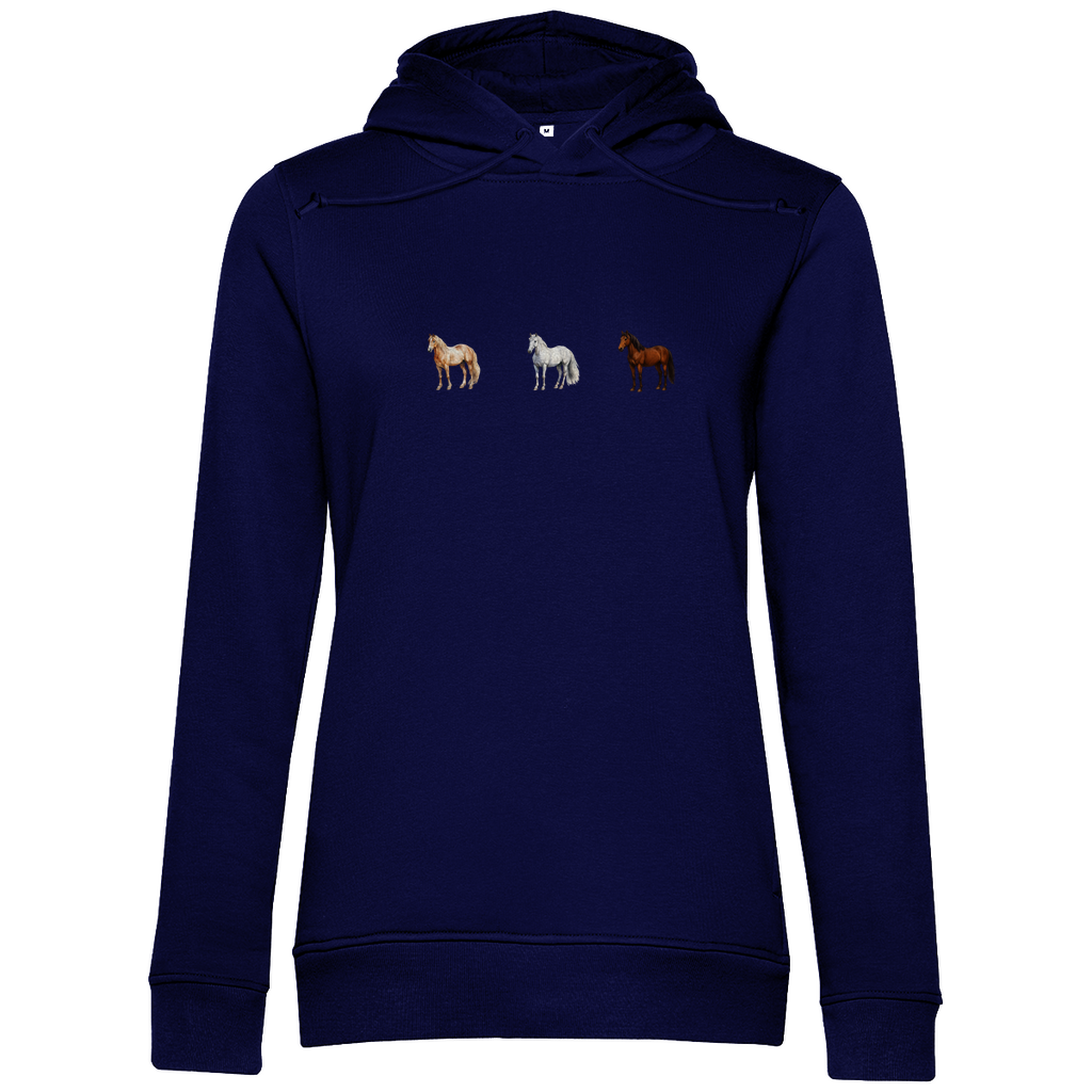 Pferde Trio - Bio-Hoodie für Damen