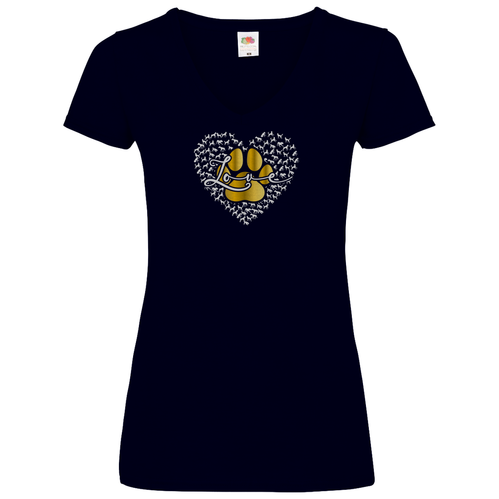 Love Dog - V-Shirt für Damen