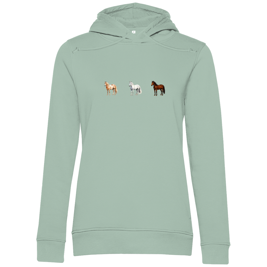 Pferde Trio - Bio-Hoodie für Damen