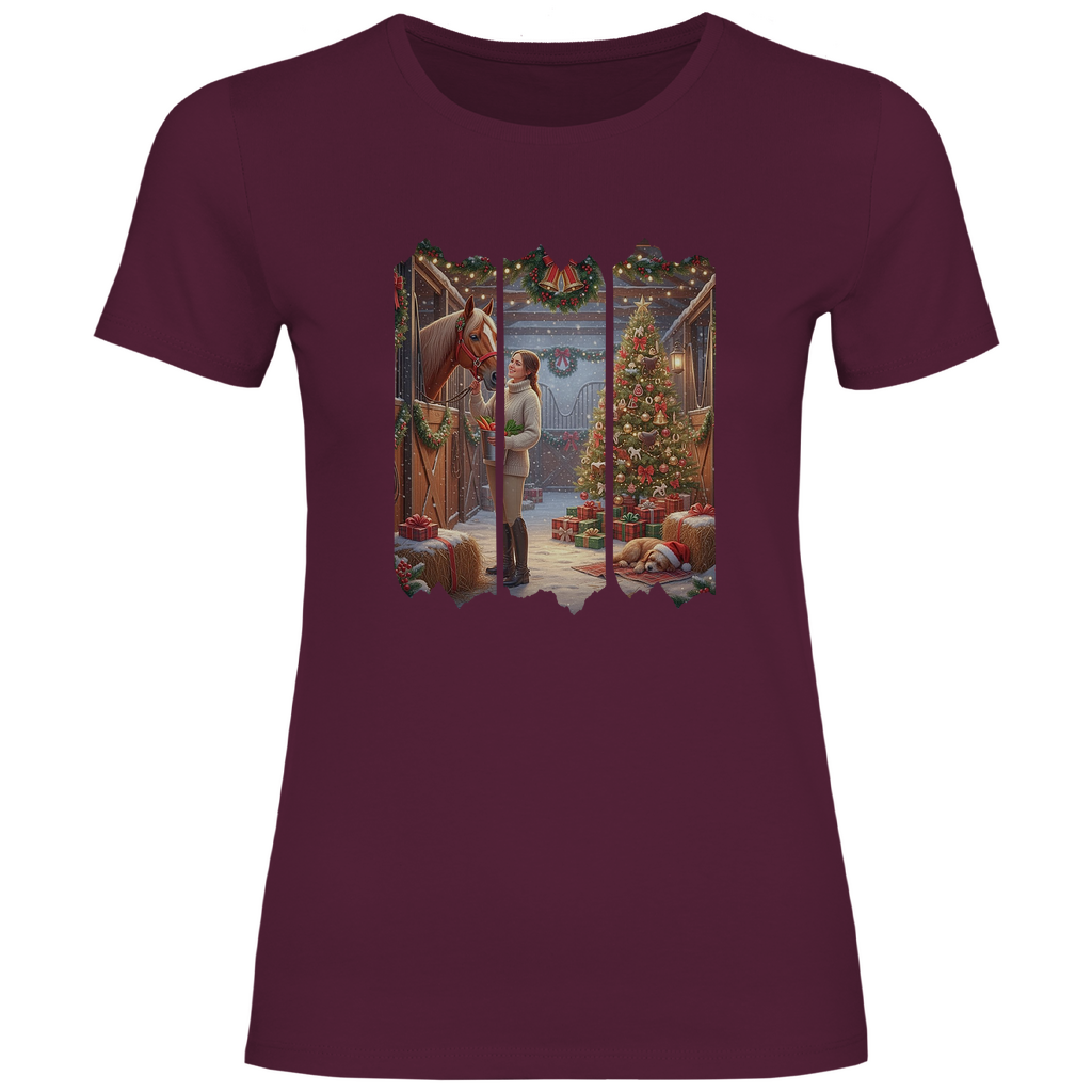 Weihnachtszauber im Stall - T-Shirt für Damen